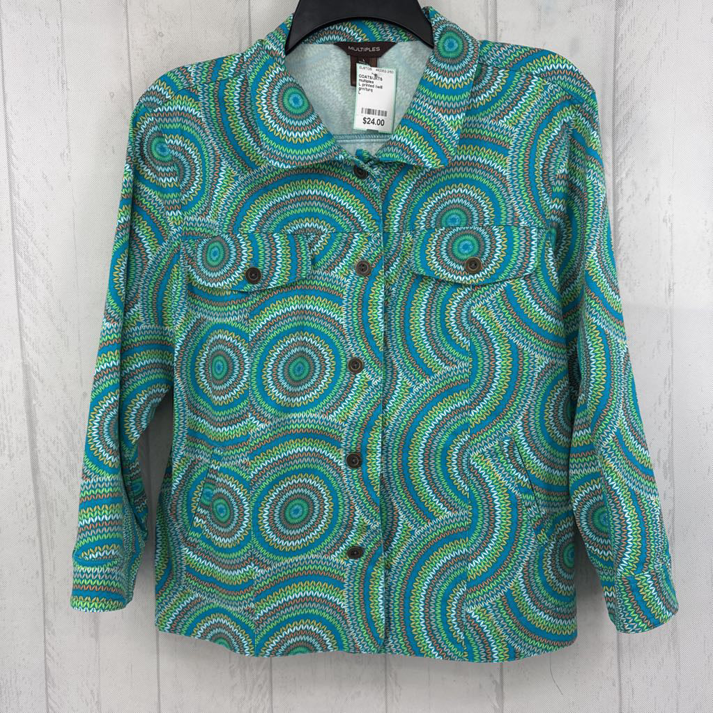 L printed twill jacket