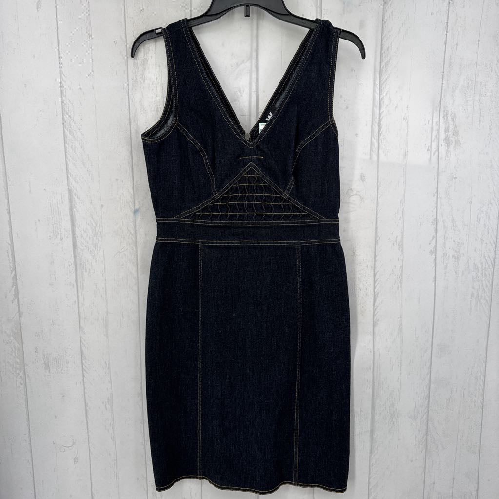 8 v-neck slvls denim dress