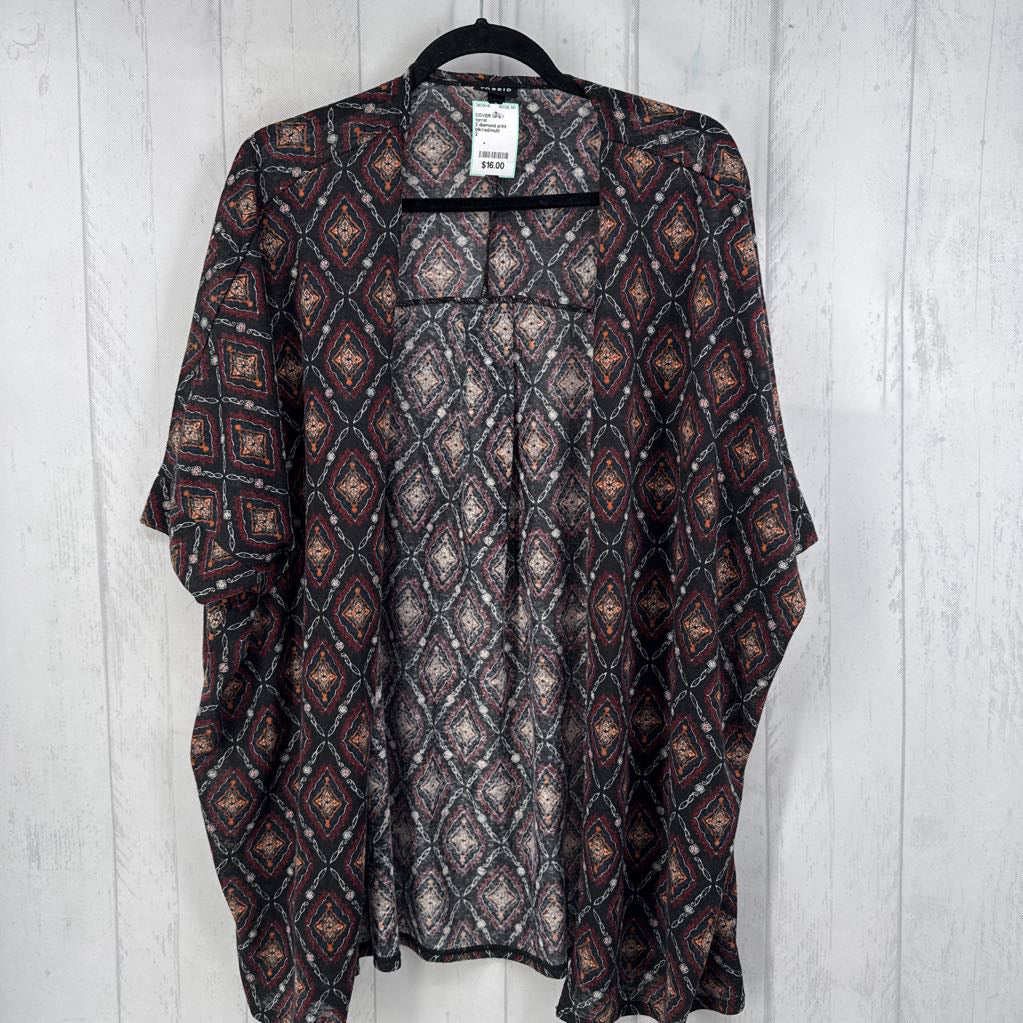 2 diamond print kimono