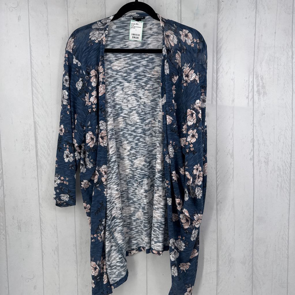 3 s/s floral kimono