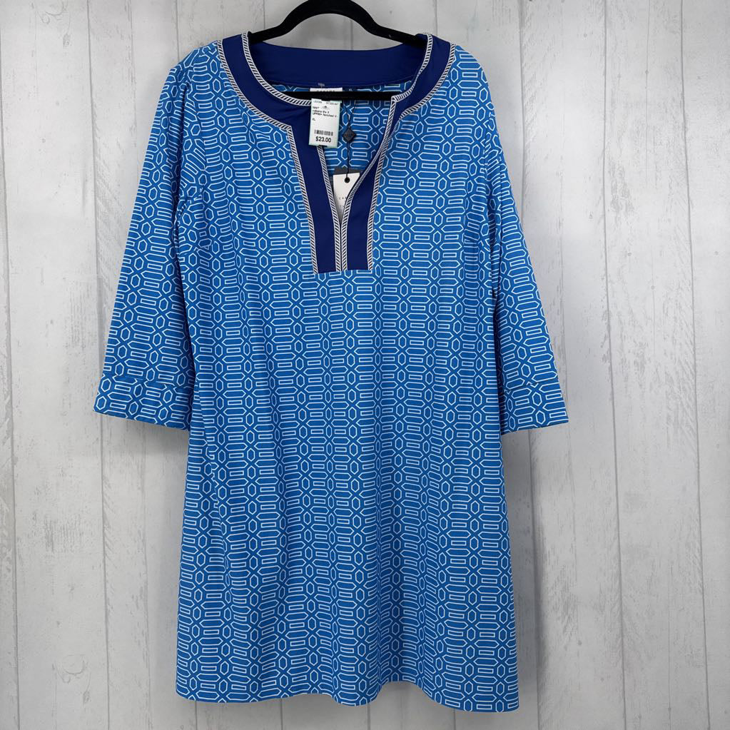 UPF50+ Notched V-neck Dress