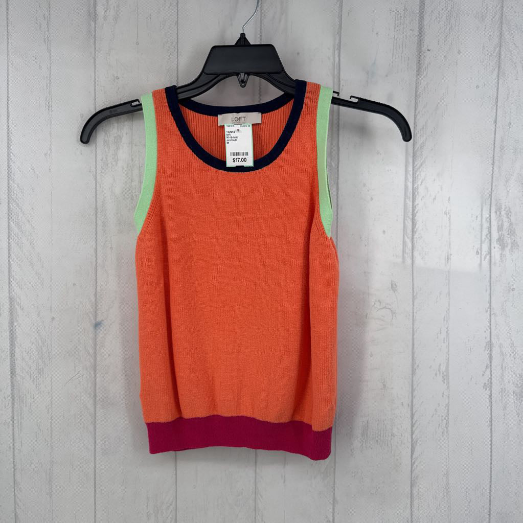 M rib knit colorblock tank