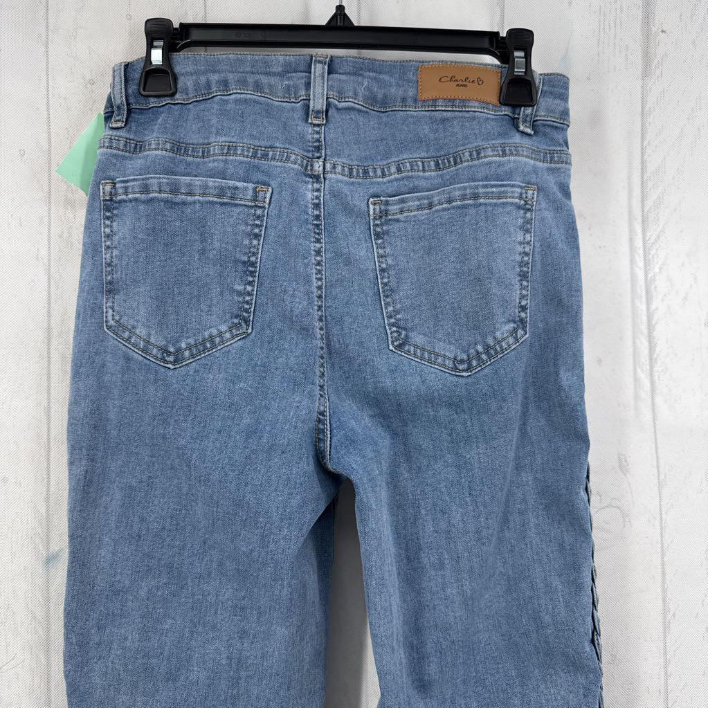 Braided Detiling Straight Leg Jeans