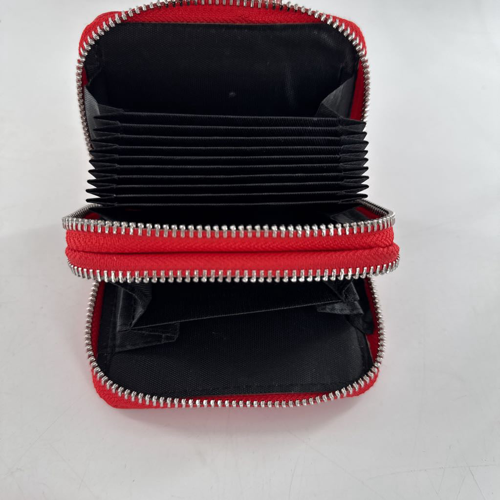 vegan leather zip-around card holder