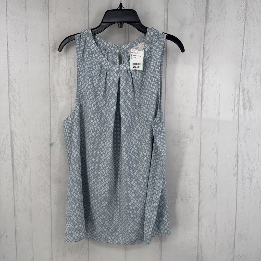 XL printed round neck tank