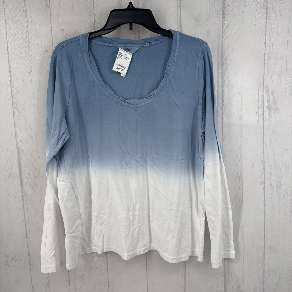 L tie-dye scoop neck l/s tee