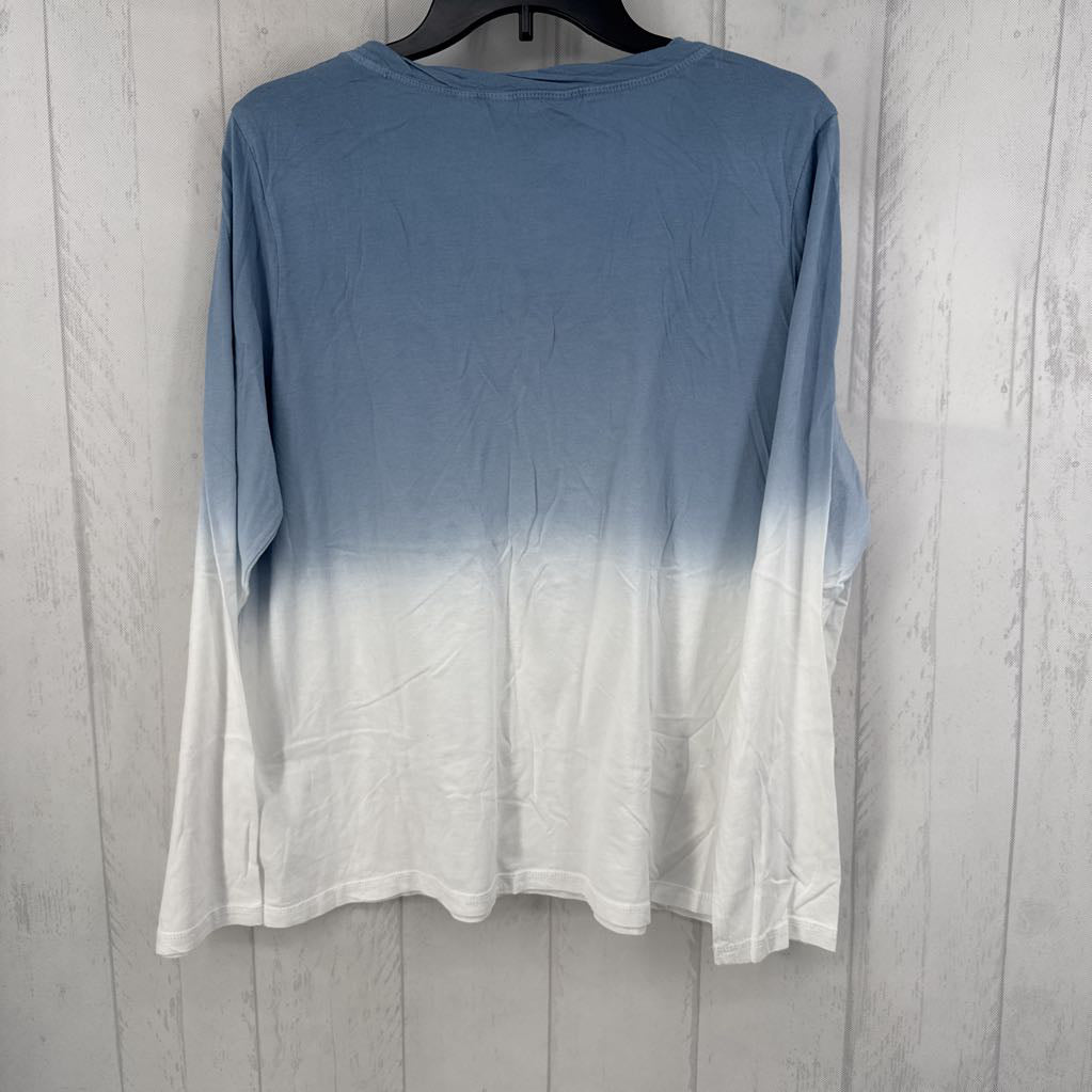 L tie-dye scoop neck l/s tee