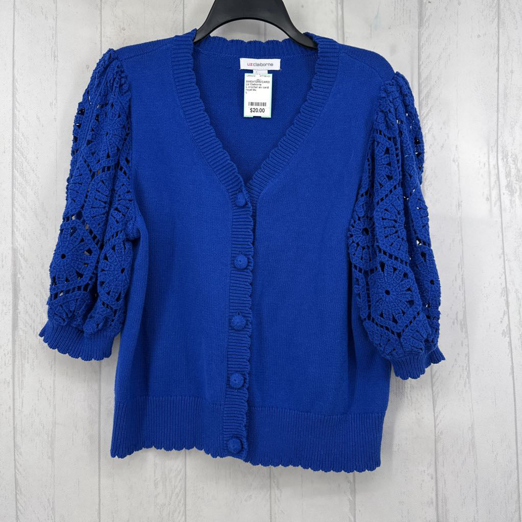 L crochet slv cardi s/s