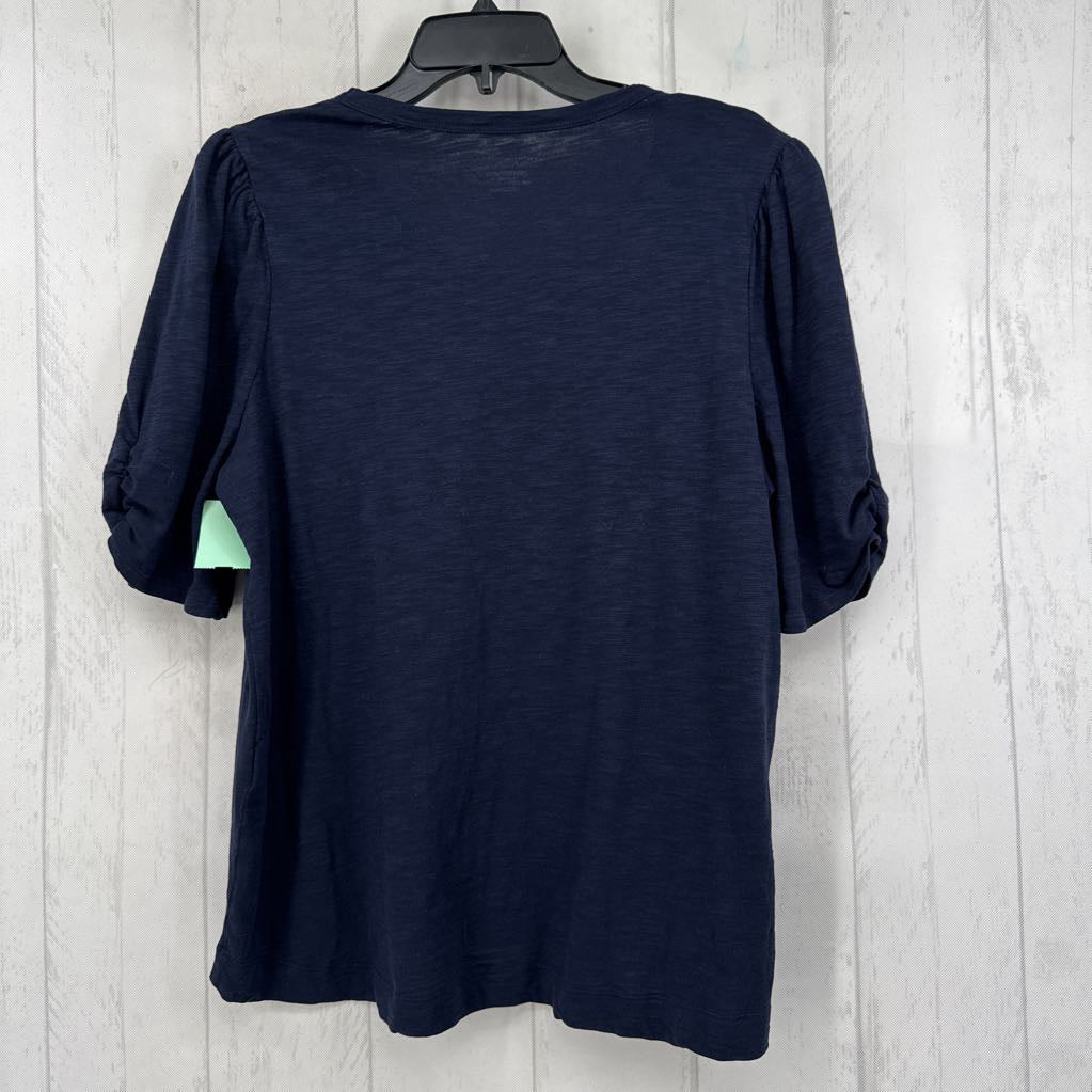 XL scoop neck ruched s/s tee