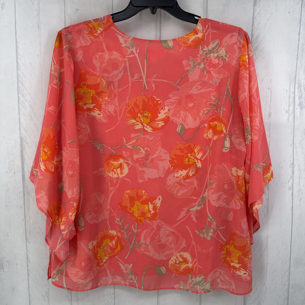 L flower print v-neck top