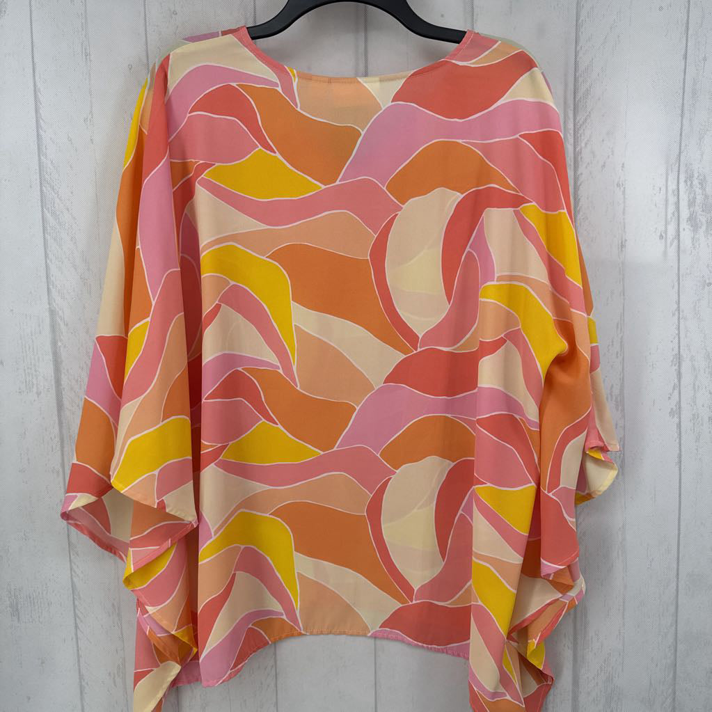 L print poncho style top