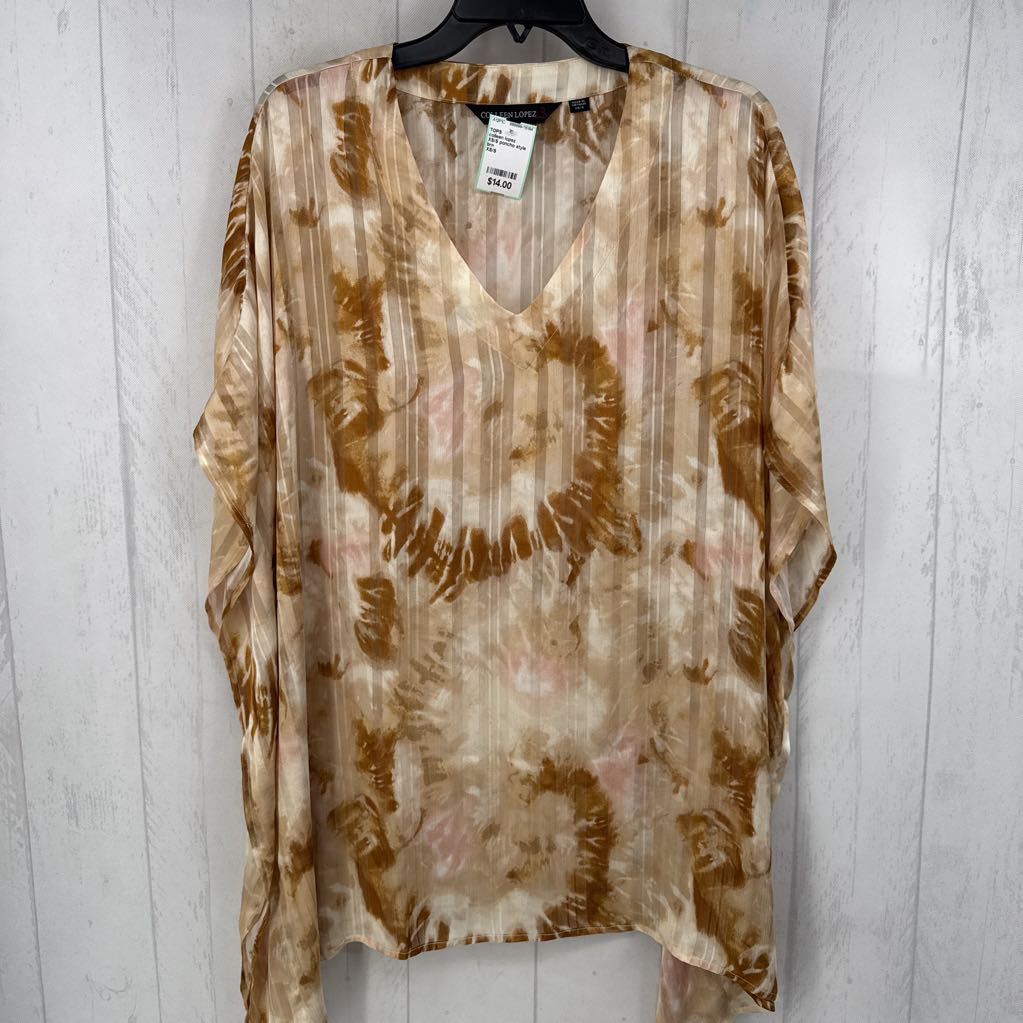 XS/S poncho style tie-dye sheer top