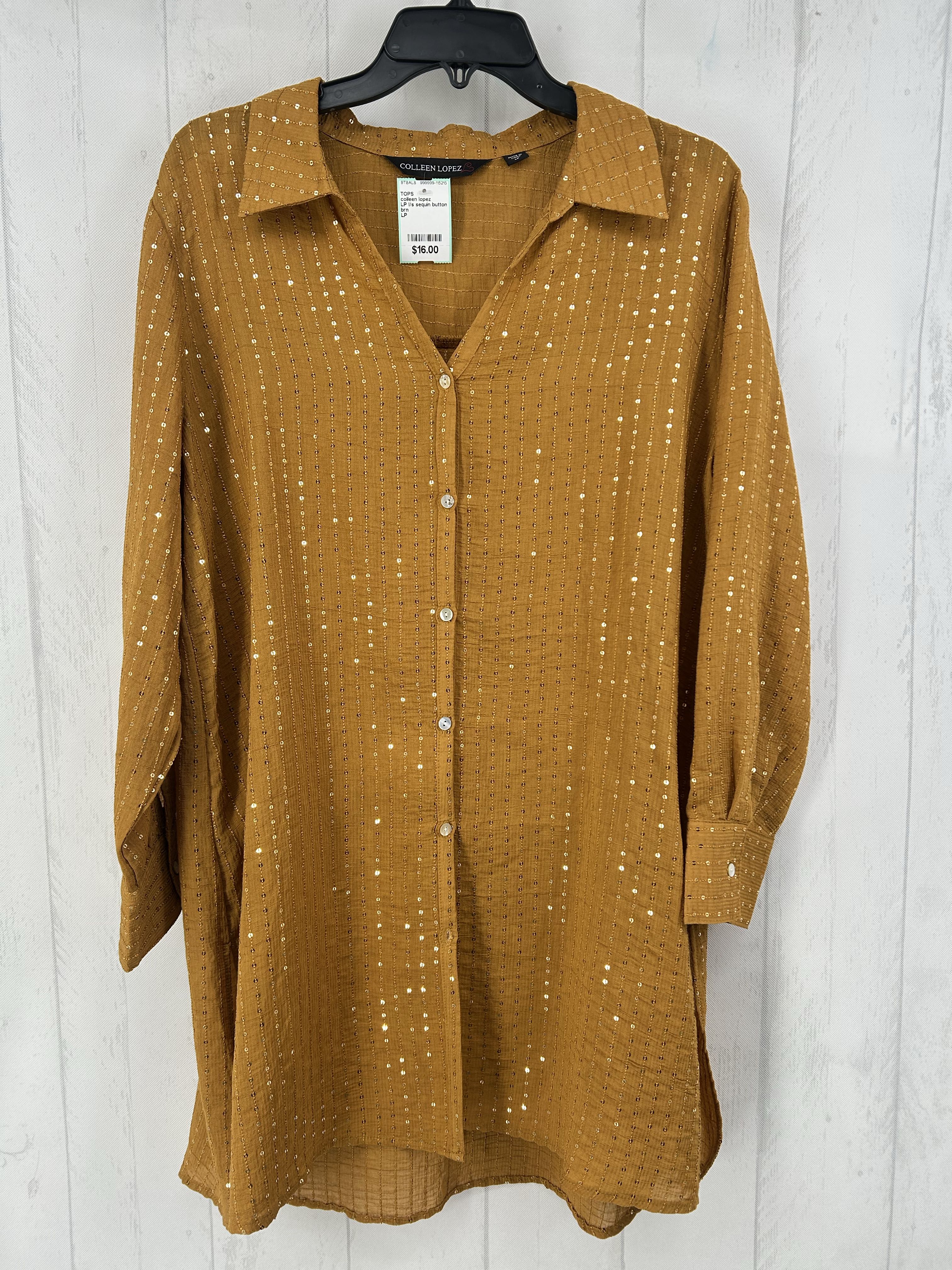 LP l/s sequin button down shirt