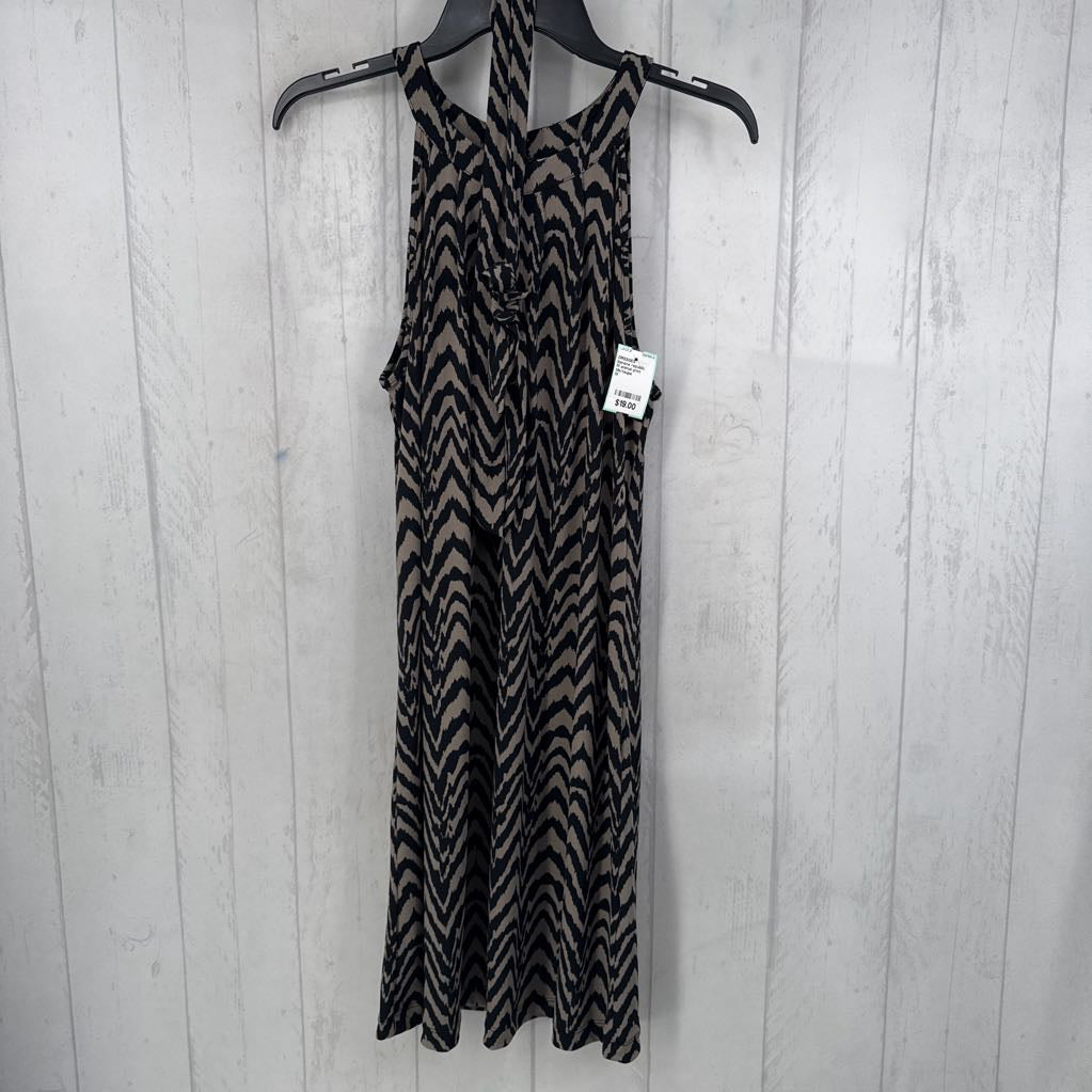 M animal print belted slvls dress