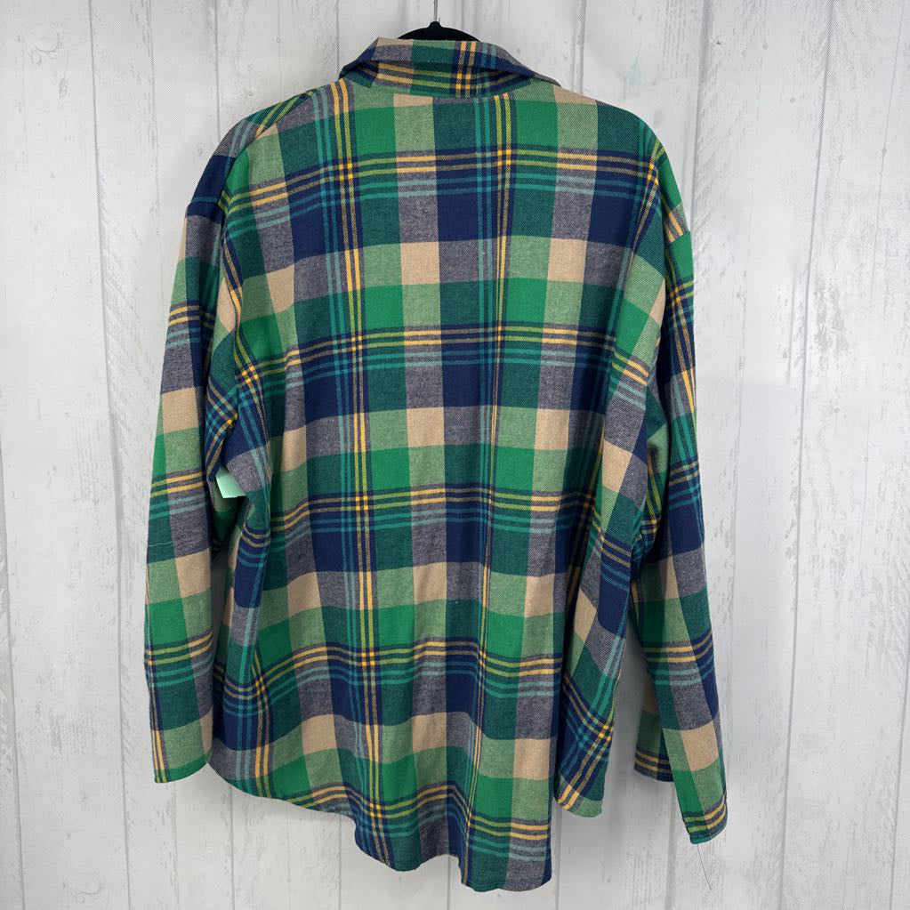 4XL plaid button down l/s top