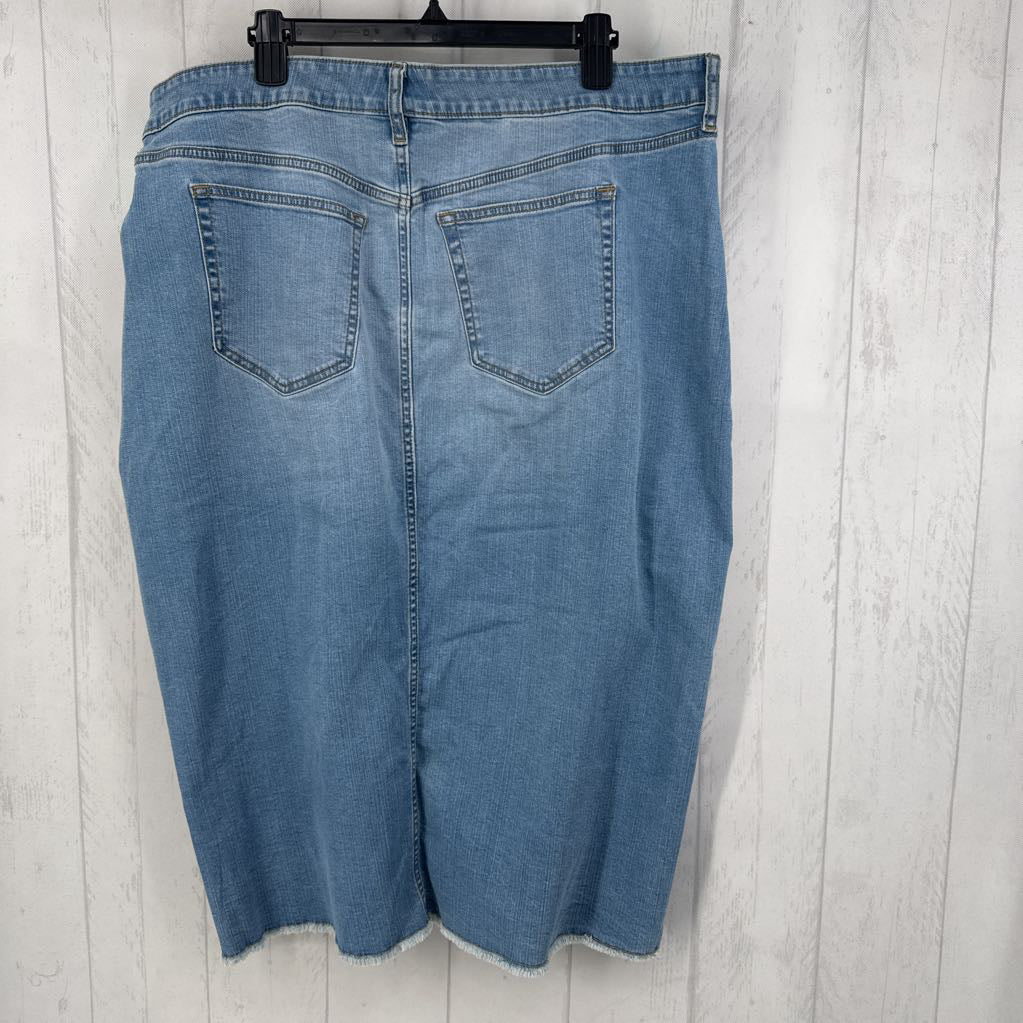 18 front slit denim skirt