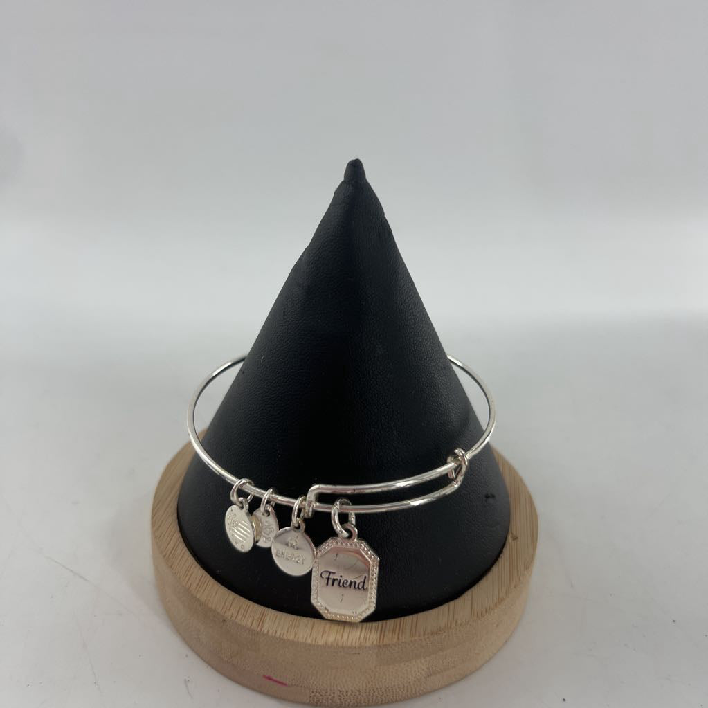 silver tone friend charm bracelet