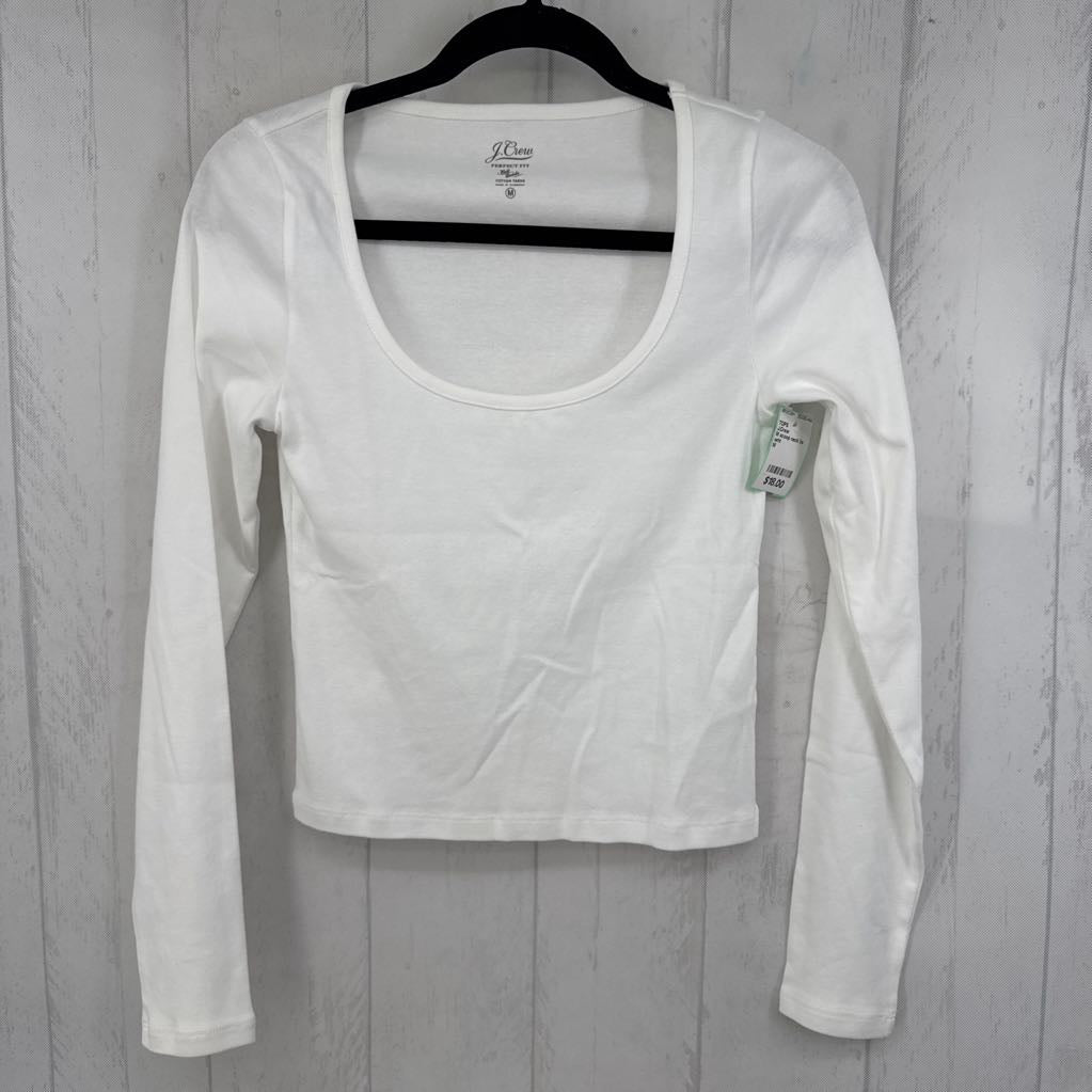 M scoop neck l/s crop tee