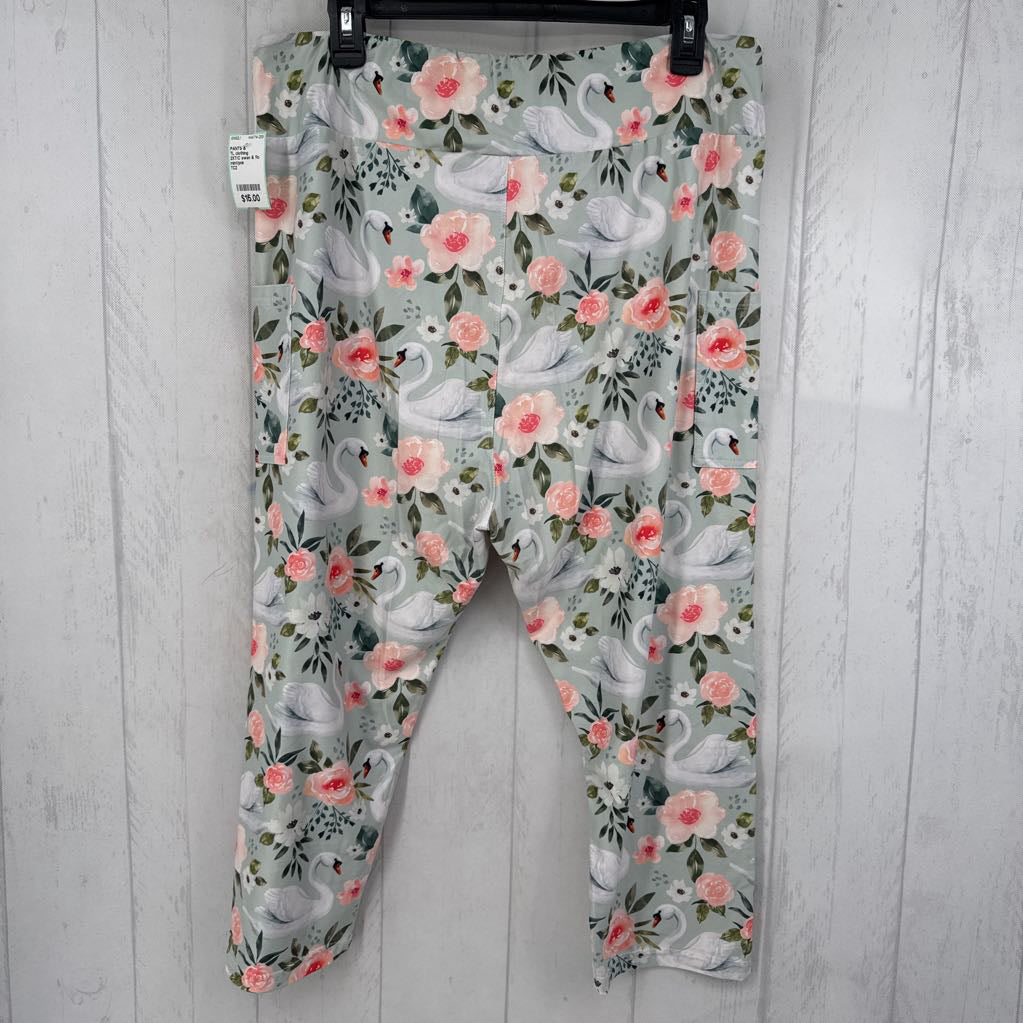 2XT/C swan & flo print legging