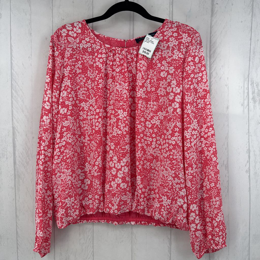 L flo print round neck l/s top