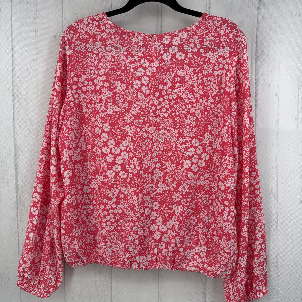 L flo print round neck l/s top