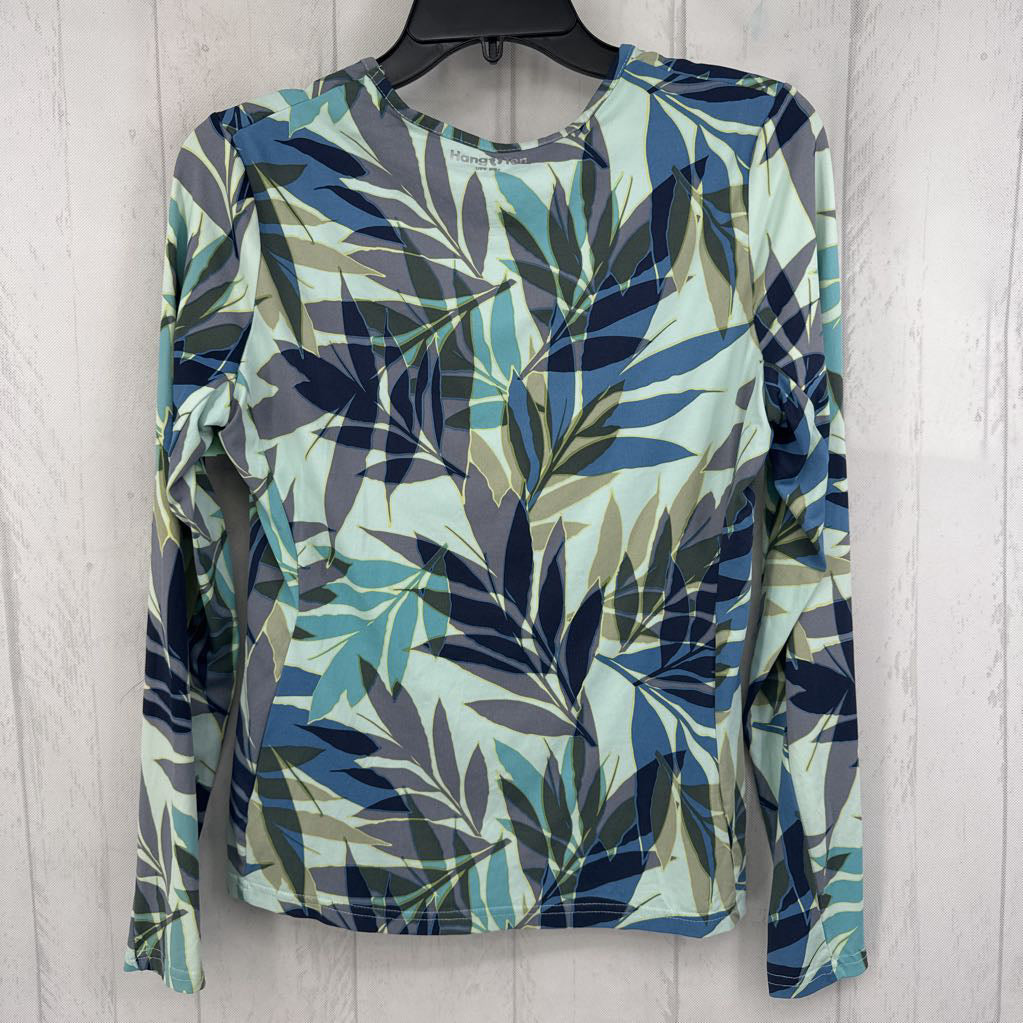 S leaf print l/s tee
