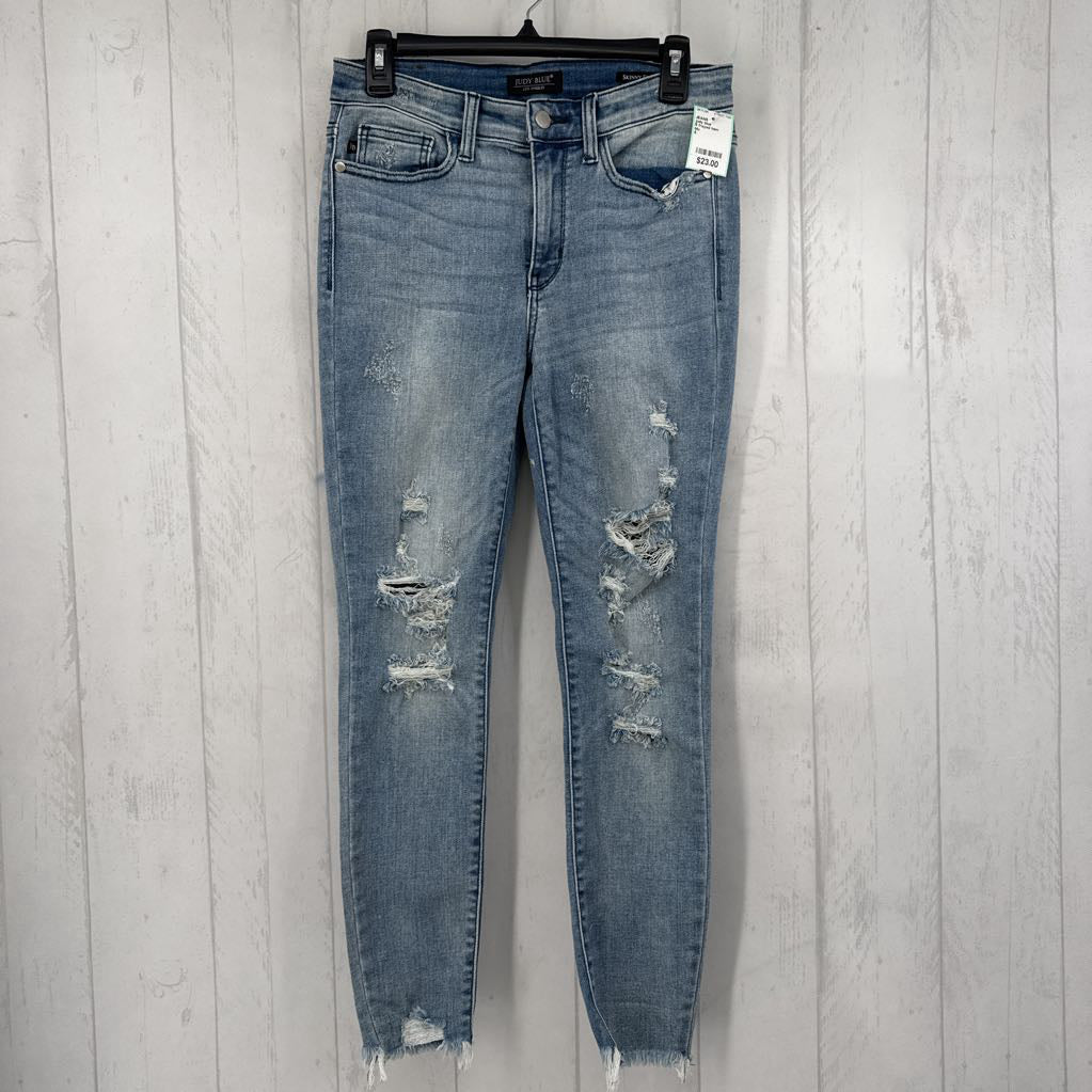 5 frayed hem skinny fit jean
