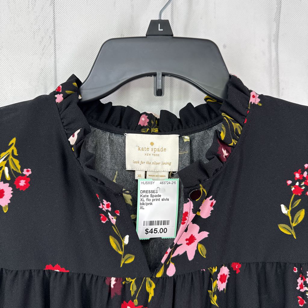 XL flo print slvls dress