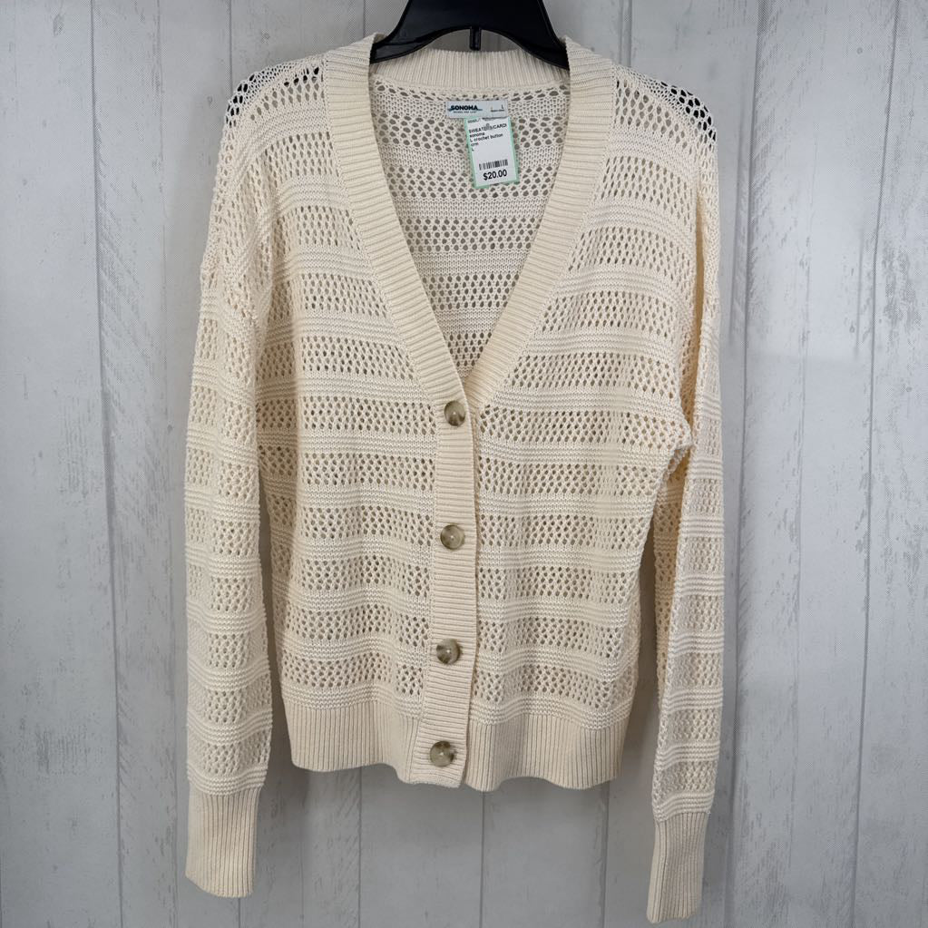 L crochet button down cardi