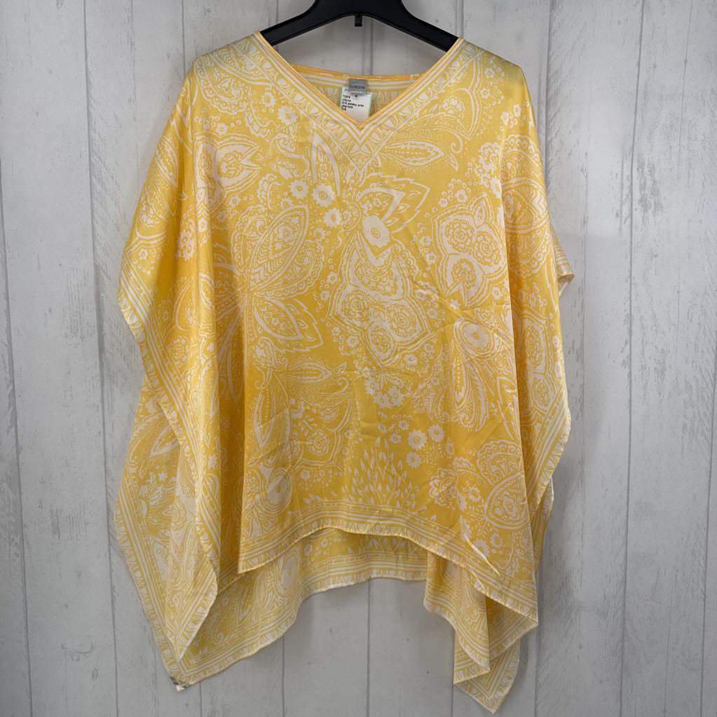 O/S paisley print silk ruana