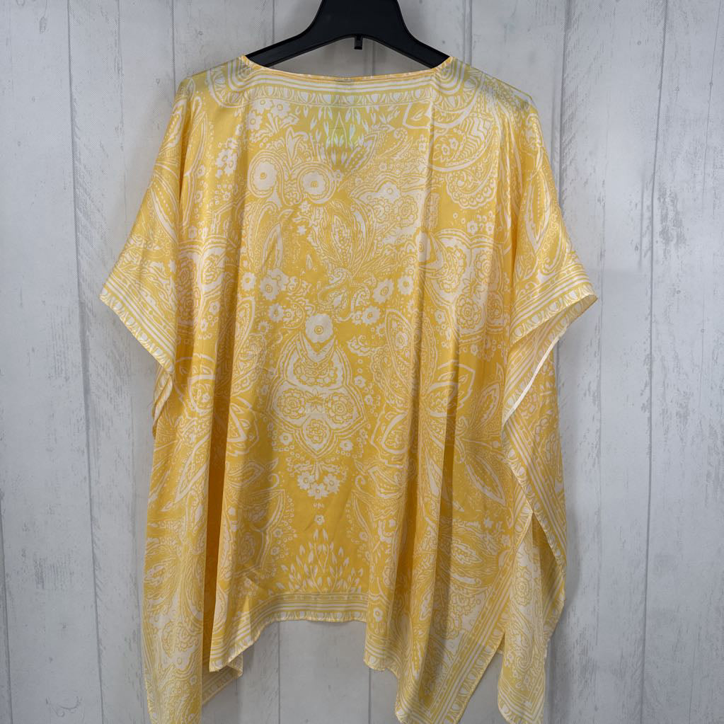 O/S paisley print silk ruana