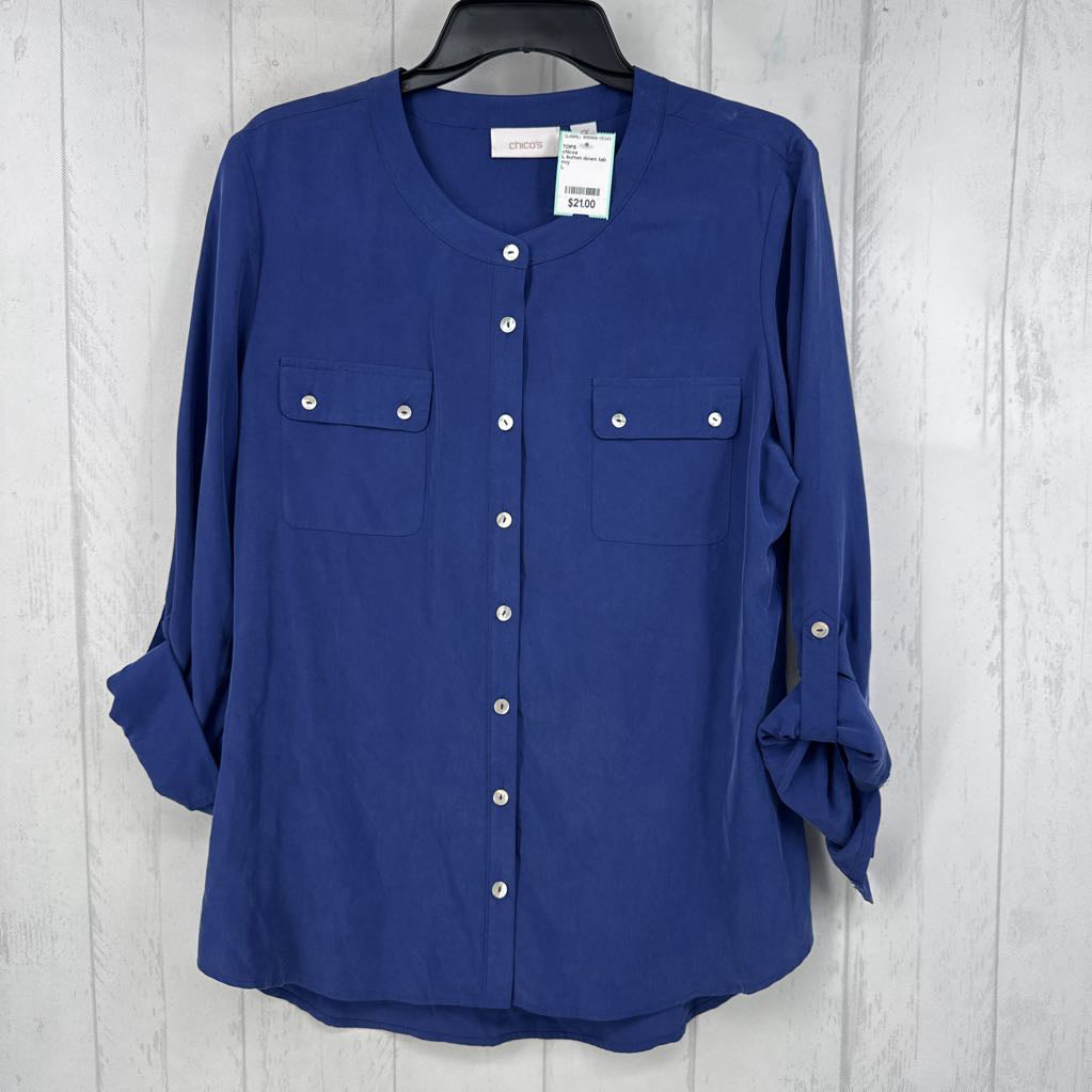 L button down tab slv top