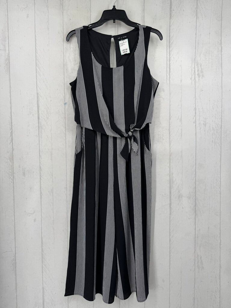 L striped slvls jumpsuit