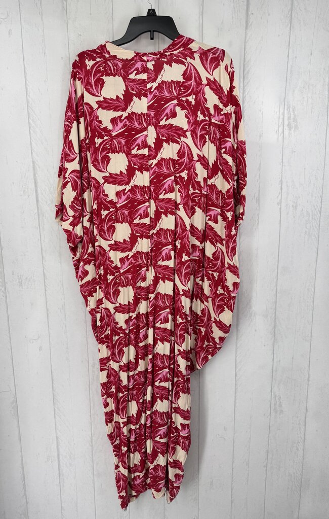 LT flo print gathered dolman slv dress