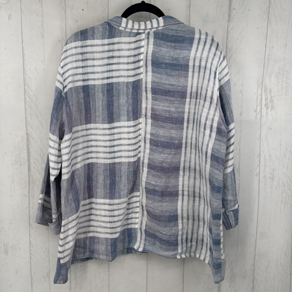 3x striped linen top