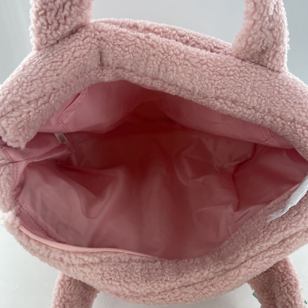R60 pink plush tote bag