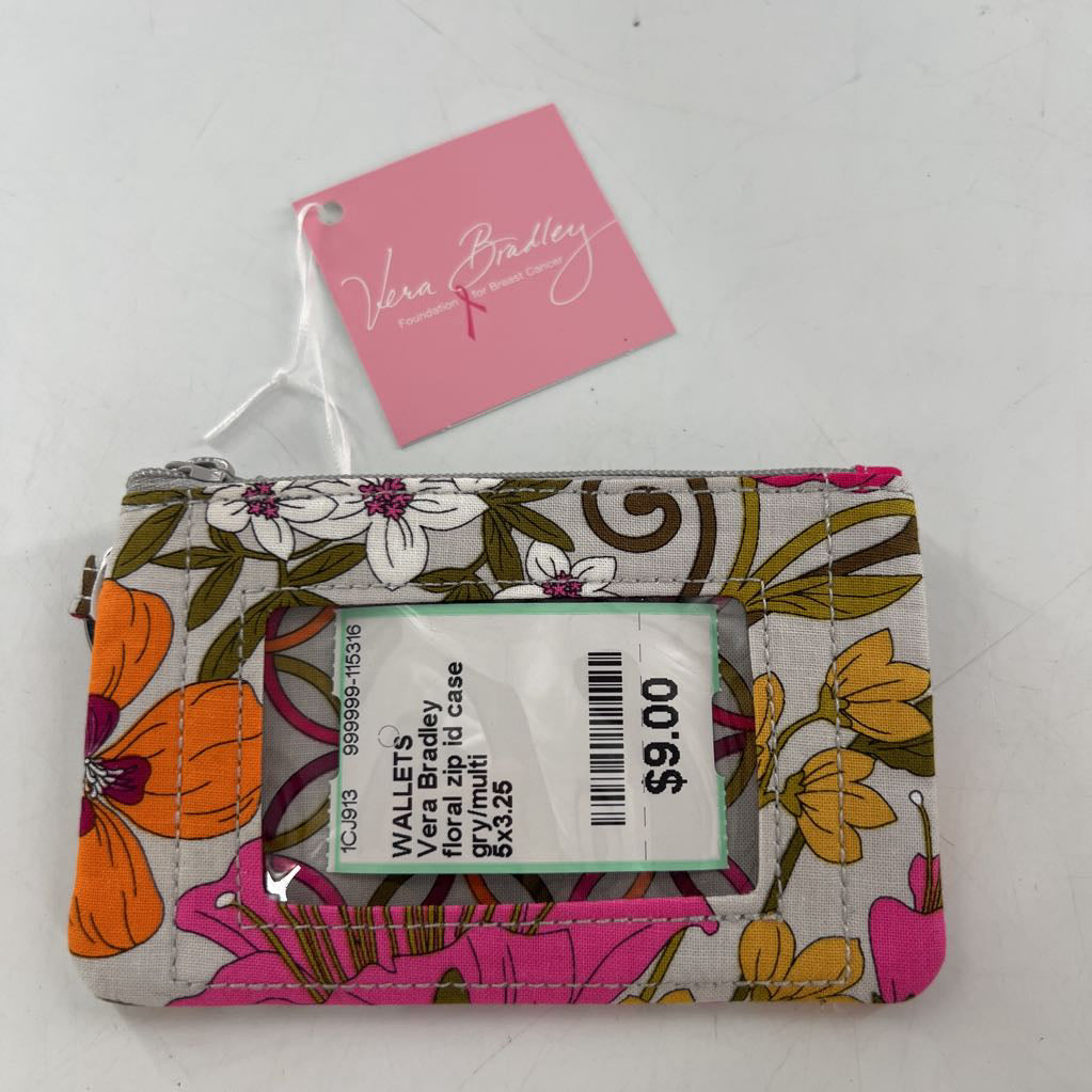 floral zip id case