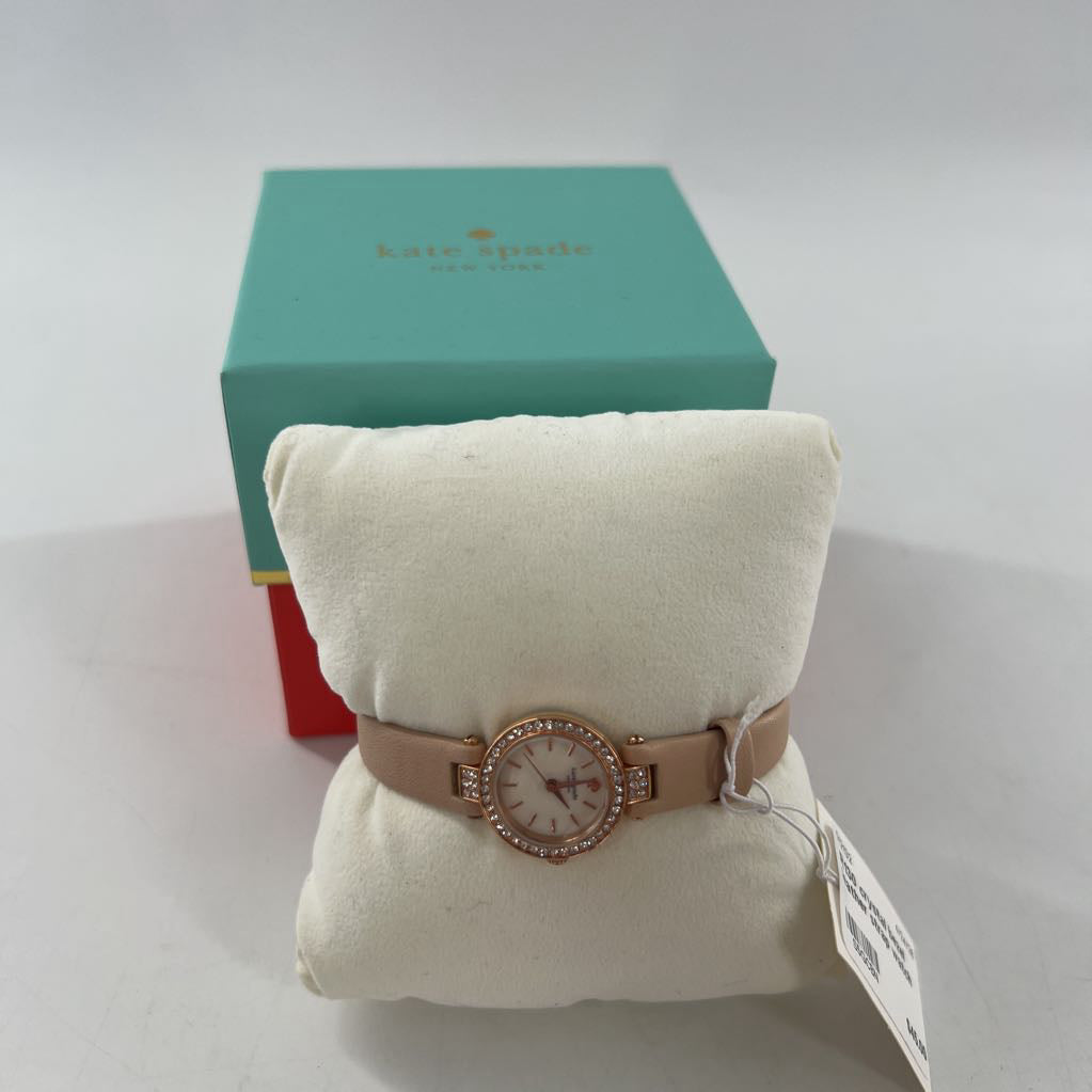 R130 crystal bezel leather strap watch