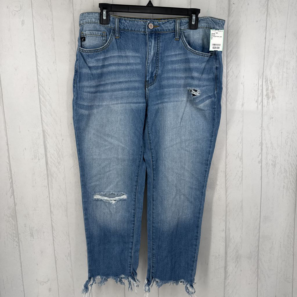13 frayed hem jean
