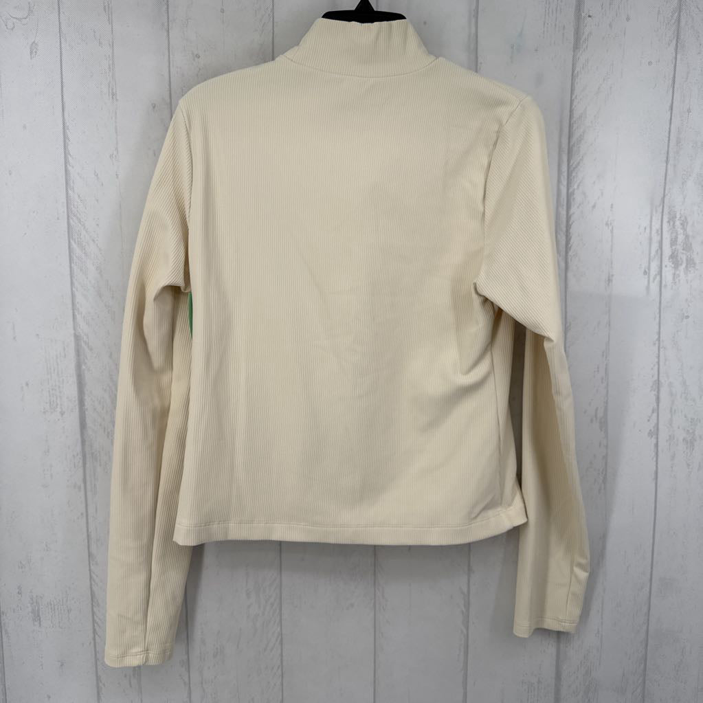 XL ribbed mock neck l/s top