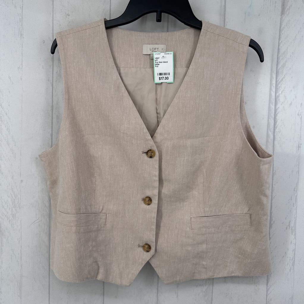 XLp linen blend vest