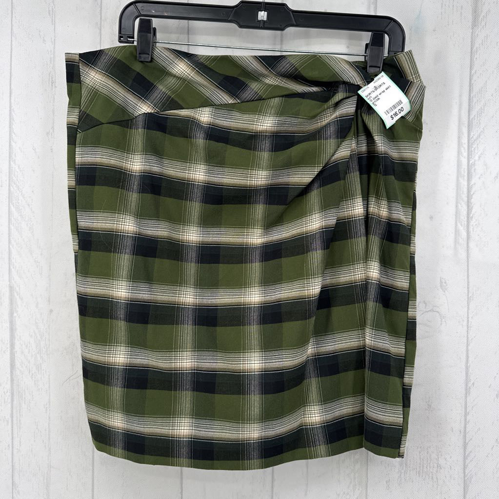 12 plaid wrap skirt