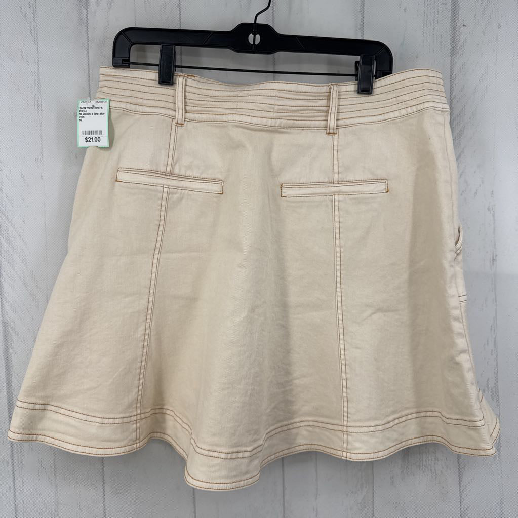 16 denim a-line skirt