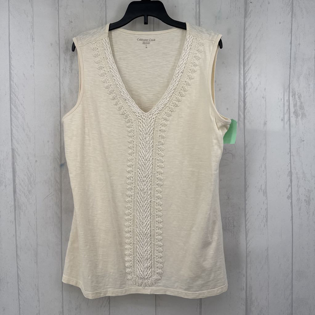L embelished v-neck tank