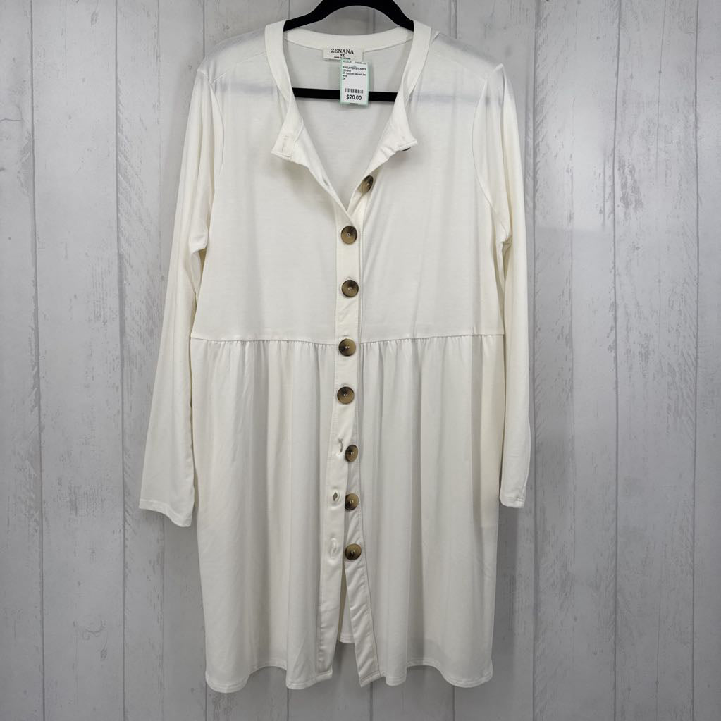 2X button down l/s peplum cardi