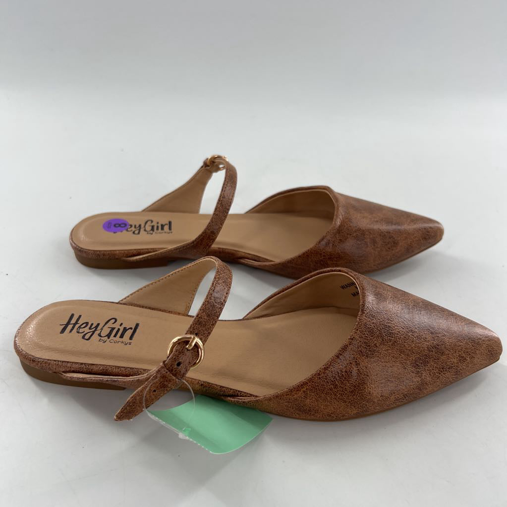 8 pointed toe slip-on mules