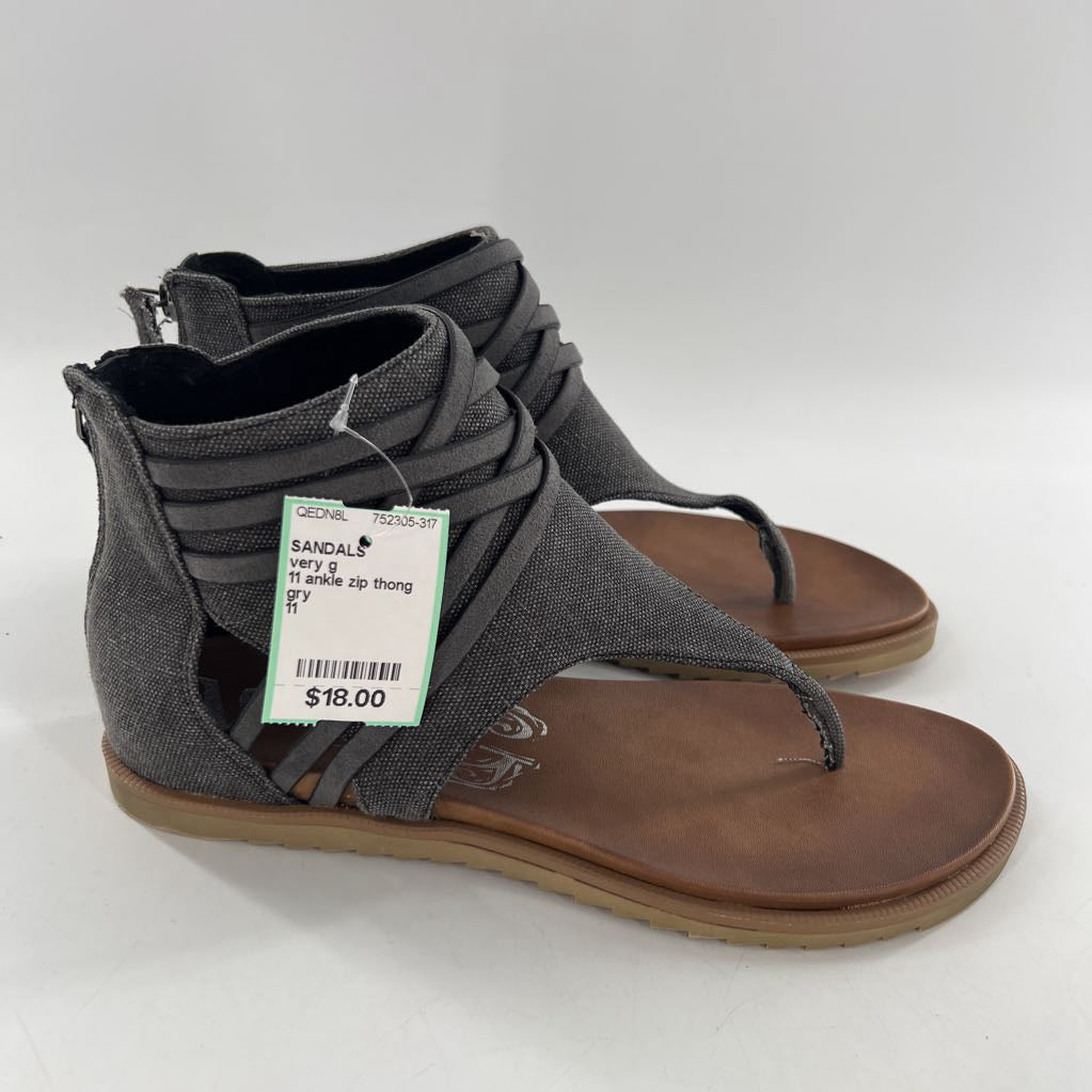11 ankle zip thong sandal