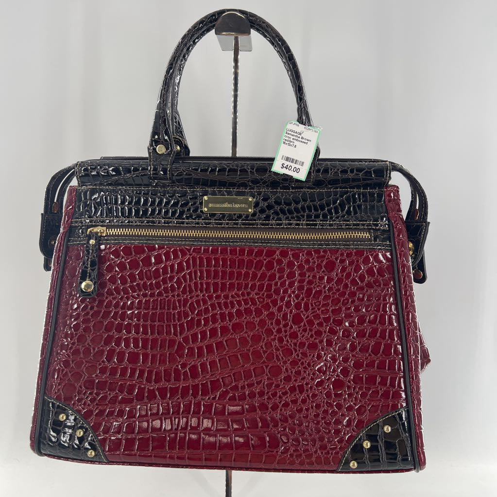 croc embossed travel bag