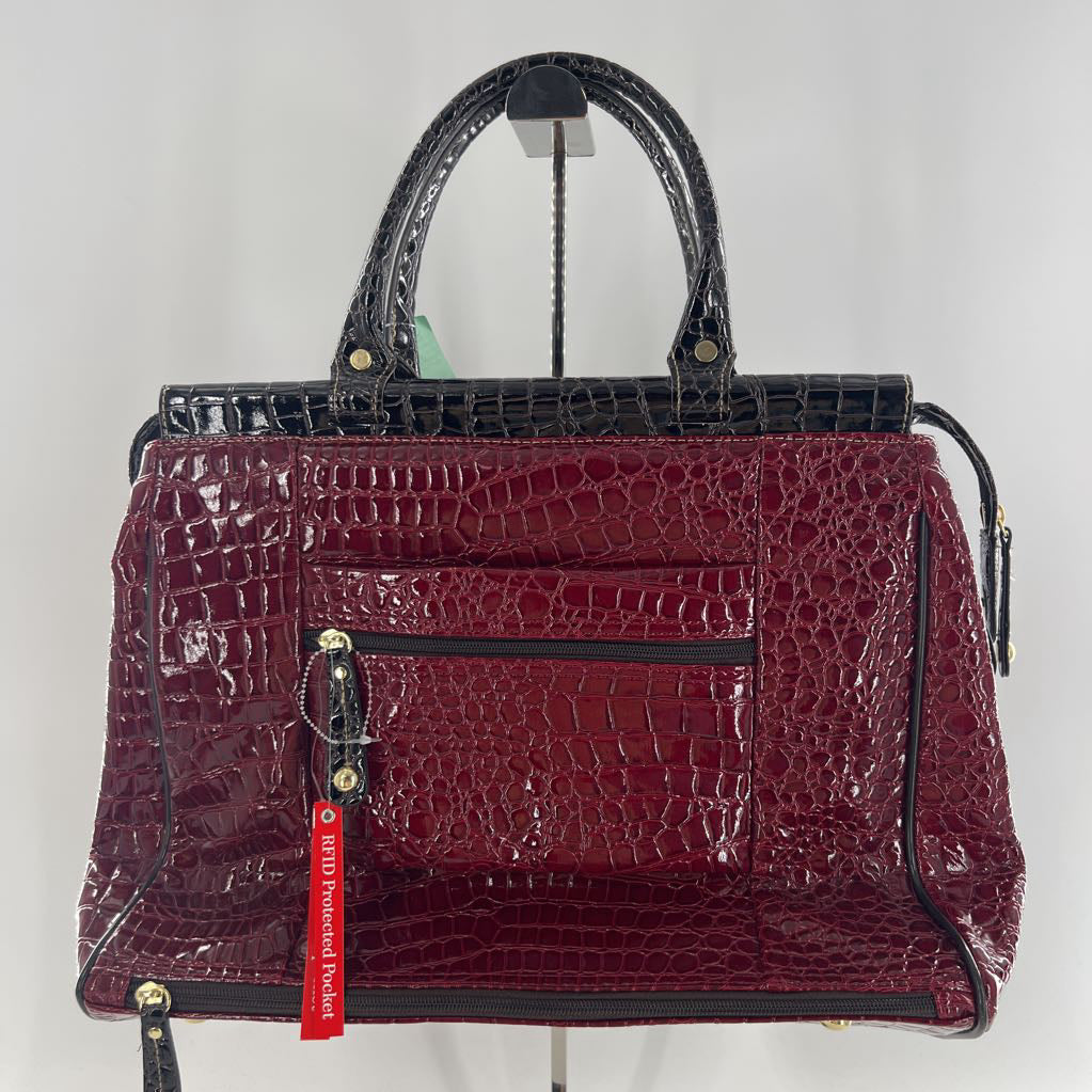 croc embossed travel bag