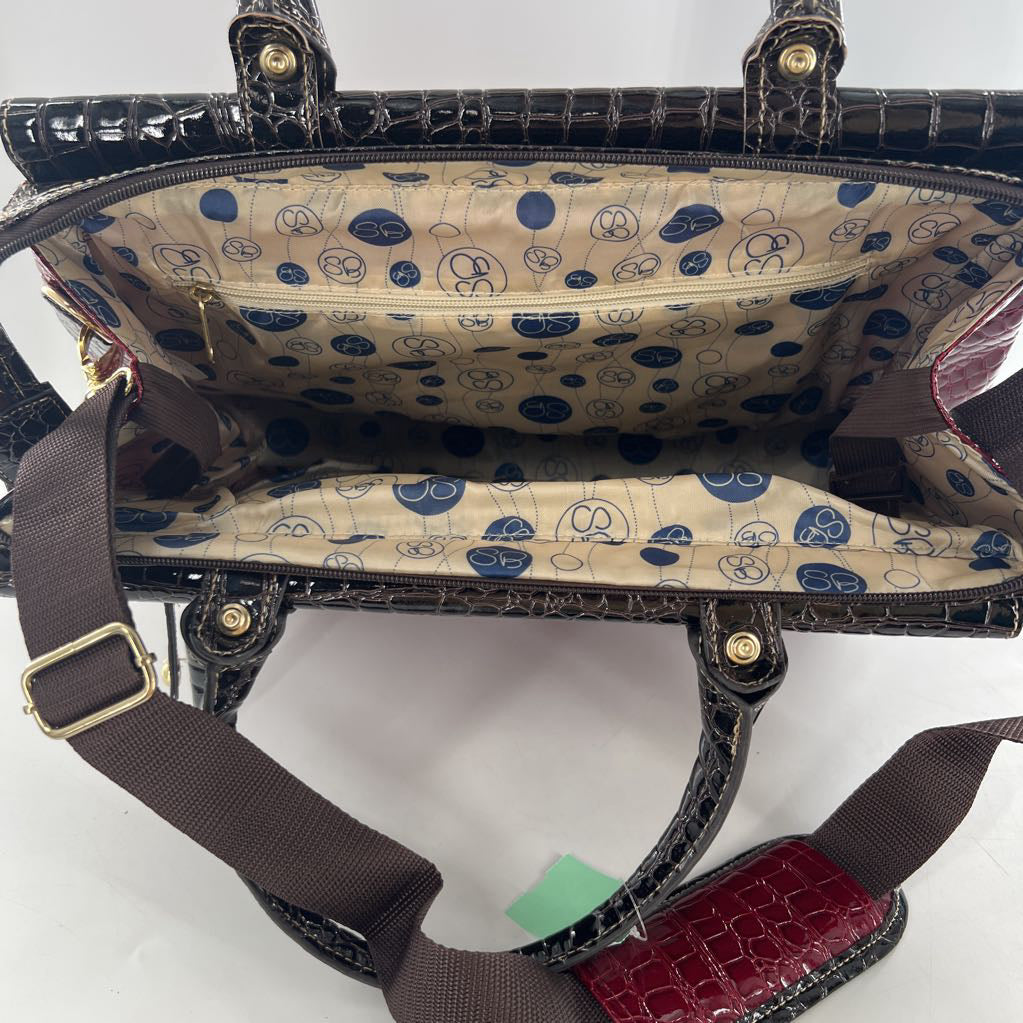 croc embossed travel bag